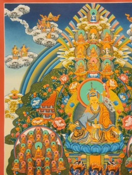Padmasambhava Refuge Tree Thangka on Cotton Canvas