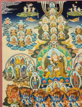 Padmasambhava Refuge Tree Thangka on Cotton Canvas