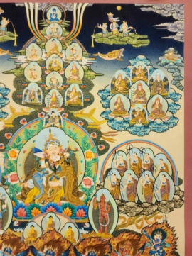 Padmasambhava Refuge Tree Thangka on Cotton Canvas