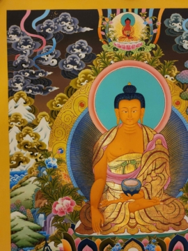 Shakyamuni Buddha Thangka on Cotton Canvas