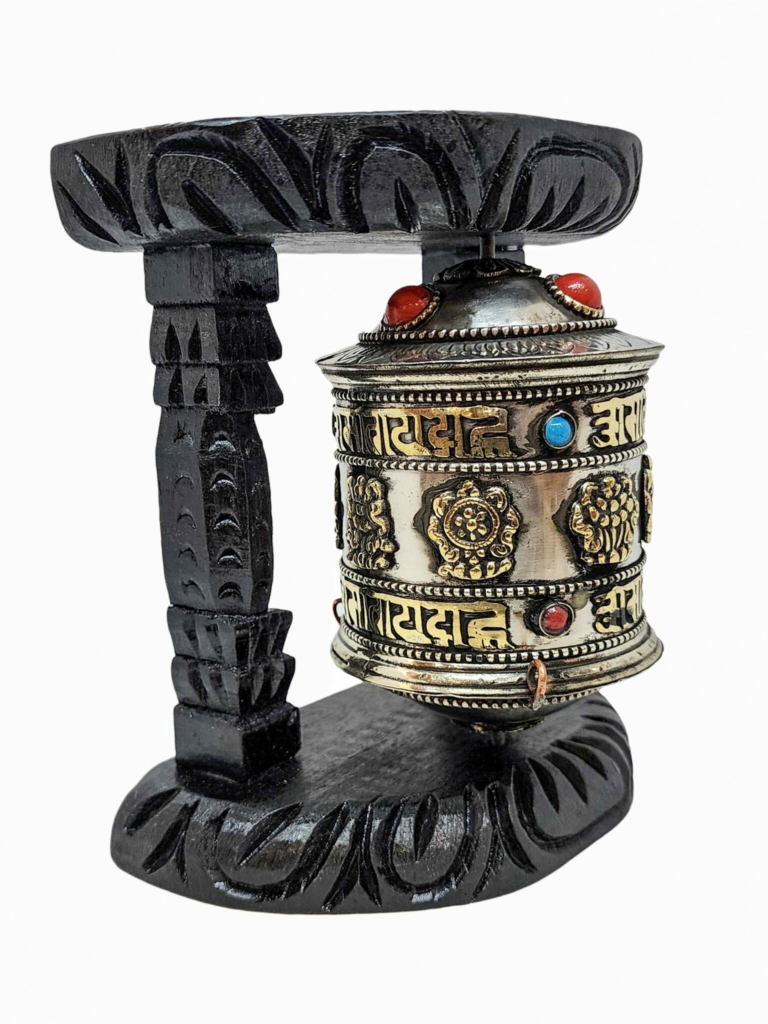 Rueda de Oración de Pared de Latón con Mantra
