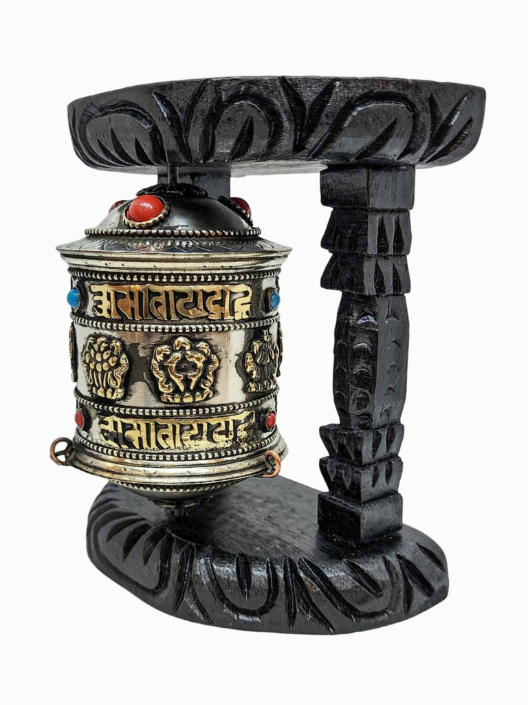 Rueda de Oración de Pared de Latón con Mantra
