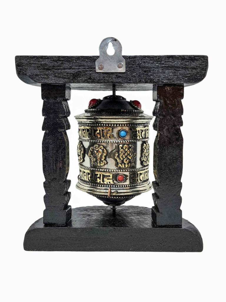 Rueda de Oración de Pared de Latón con Mantra