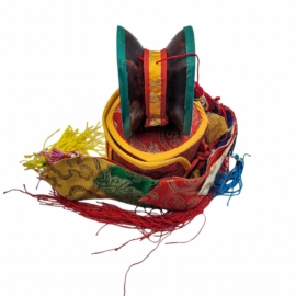 Tibetan Chod Damaru &ndash; Wooden and Leather Drum