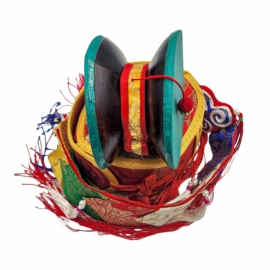 Tibetan Chod Damaru &ndash; Wooden and Leather Drum