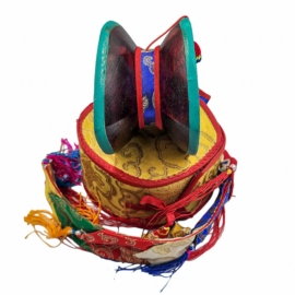 Tibetan Chod Damaru &ndash; Wood and Leather Drum