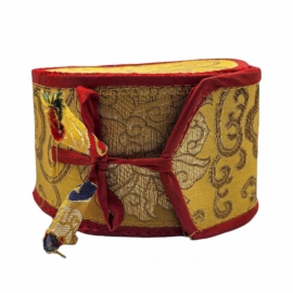 Tibetan Chod Damaru &ndash; Wood and Leather Drum