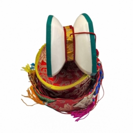 Tibetan Chod Damaru &ndash; Wooden Leather Drum