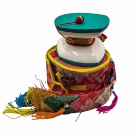 Tibetan Chod Damaru &ndash; Wooden Leather Drum
