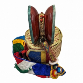 Tibetan Chod Damaru &ndash; Wooden Leather Drum