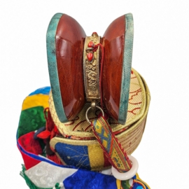 Tibetan Chod Damaru &ndash; Wooden Leather Drum