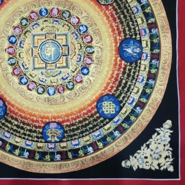 Mantra Mandala Thangka with Om Mani Padme Hum