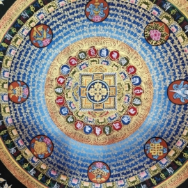 Double Dorje Mantra Mandala Thangka on Canvas