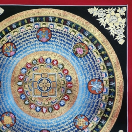 Double Dorje Mantra Mandala Thangka on Canvas
