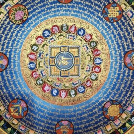 Om Mani Padme Hum Mantra Mandala Thangka
