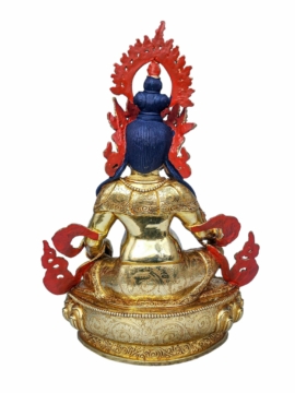 Yellow Jambhala Copper Statue with Gold Finish