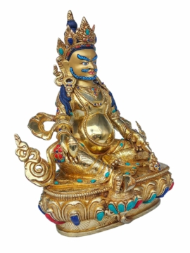 Yellow Jambhala Statue &ndash; Copper with Gold Plating