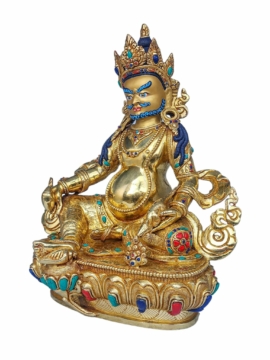 Yellow Jambhala Statue &ndash; Copper with Gold Plating