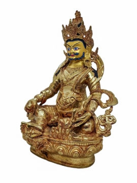 Yellow Jambhala Copper Statue with Gold Plating