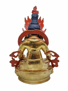 Yellow Jambhala Copper Statue with Gold Plating