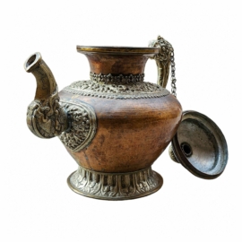 Copper and White Metal Tibetan Water Pot