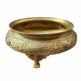 Handmade Brass Flower Vase &ndash; Vajrayana Design