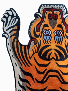 Silk Tiger Design Rug from Nepal