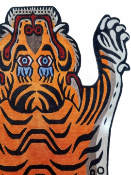 Silk Tiger Design Rug from Nepal