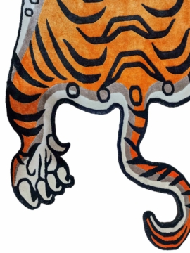 Silk Tiger Design Rug from Nepal