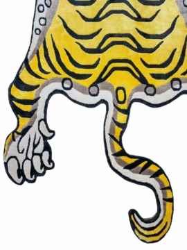 Silk Tiger Design Rug Handwoven in Nepal