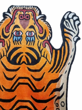Silk Tiger Design Rug from Nepal