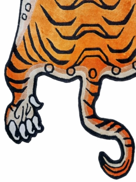 Silk Tiger Design Rug from Nepal