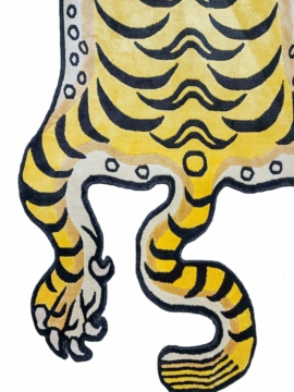 Silk Tiger Design Rug from Nepal