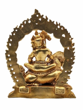 Jambhala Namtose Copper Miniature Statue &ndash; 9 cm of Prosperity and Compassion