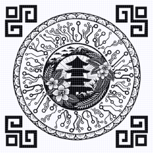 Pagoda Mandala Coloring Page – #1