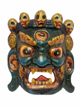 Máscara de Madera Bhairav, Colgante de Pared de Shiva