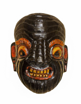 Máscara tribal de madera de álamo hecha a mano
