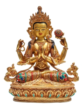 Chenrezig Copper Statue - Bodhisattva of Compassion