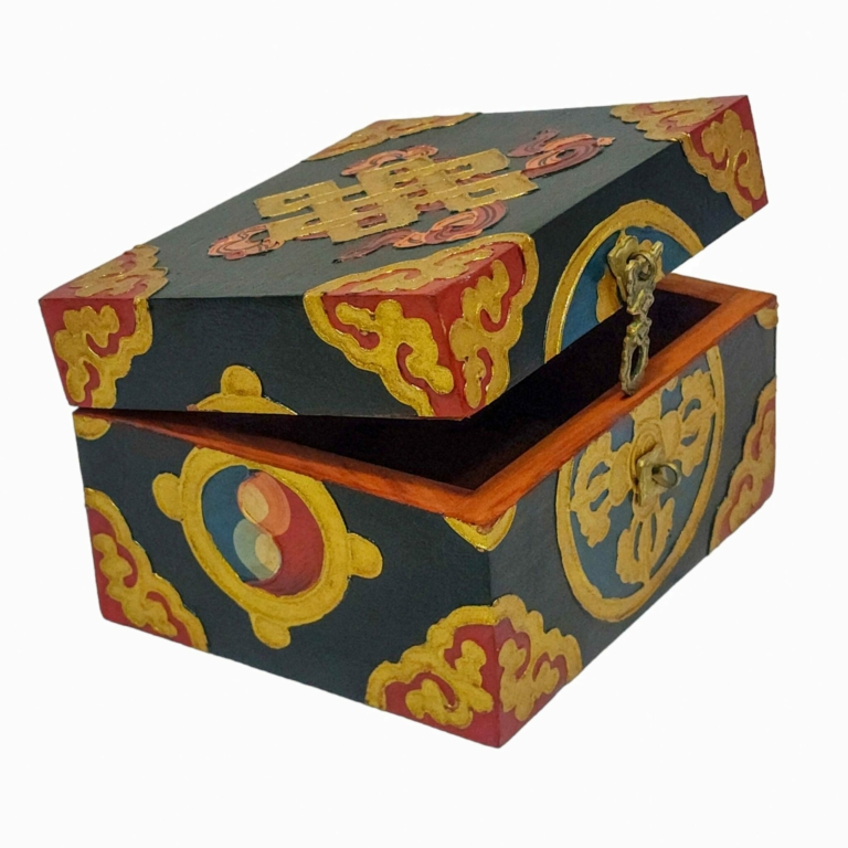 Tibetan Wooden Box for Sacred Offerings