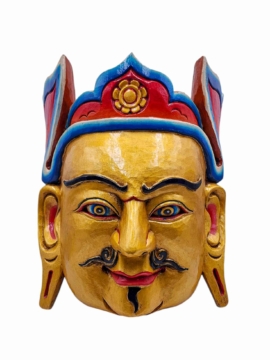 Máscara de Madera de Padmasambhava para Colgar en la Pared