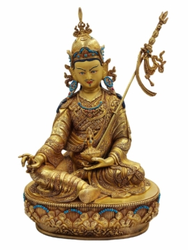Padmasambhava Statue - Gold Plated Copper Craft
