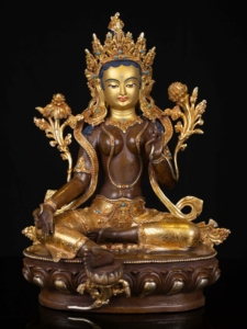 Green Tara Copper Statue - Divine Protector