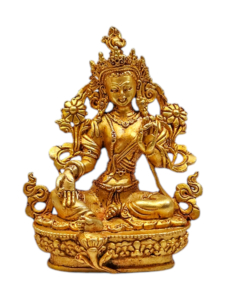 Handcrafted Green Tara Miniature Statue - Copper Deity of Compassion and Protection