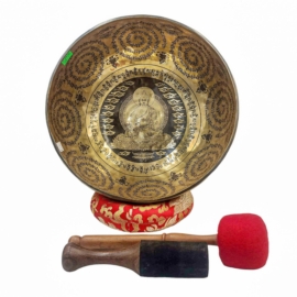 Tazón de Canto Artesanal con Diseño del Buda de la Medicina