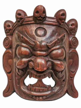 Máscara de Madera de Bhairav - Decoración de Shiva Iracundo