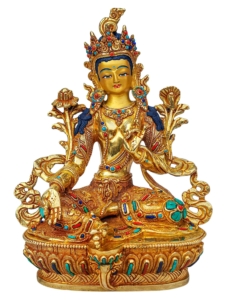 Green Tara Copper Statue - Compassion and Action