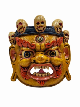 Máscara de Madera de Bhairav - Decoración de Pared