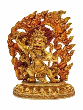 Vajrapani Copper Miniature Statue - Symbol of Power and Fearlessness