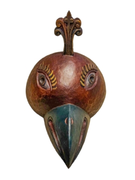 Máscara de Madera de Garuda - Colgante de Pared en Álamo