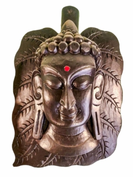 Máscara de Madera del Buda Hoja de la Iluminación